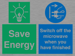 Save energy. Switch off the microwave when you have finished